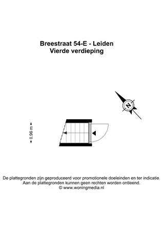 Floorplan - Breestraat 54E, 2311 CS Leiden